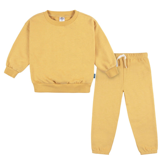 2-Piece Infant & Toddler Neutral Yellow Fleece Set